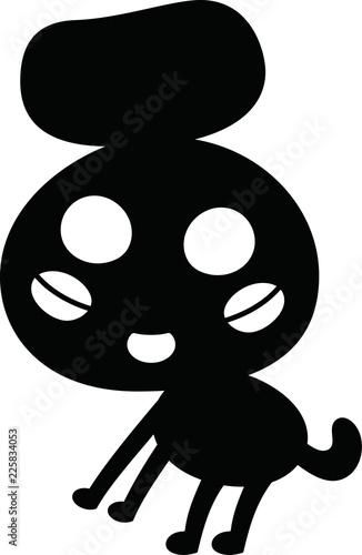 Black Comic cute monster vector