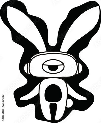 Black Comic cute monster vector
