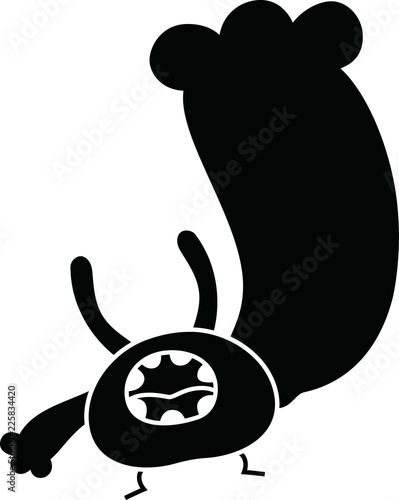 Black Comic cute monster vector