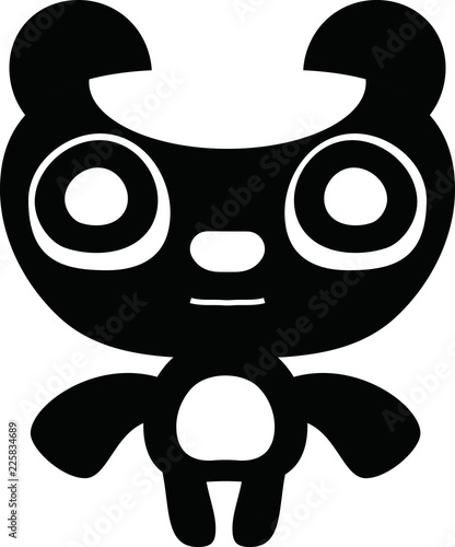 Black Comic cute monster vector