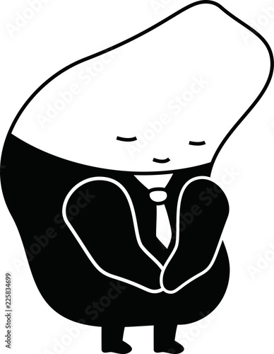 Black Comic cute monster vector