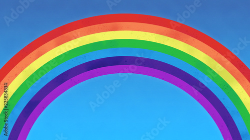 Rainbow With Blue Sky. High Quality background photo