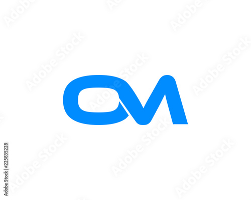 Initial letter O & M logo template vector