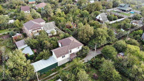 Aerial view of the village in Krasnodar.