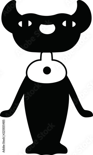 Black Comic cute monster vector