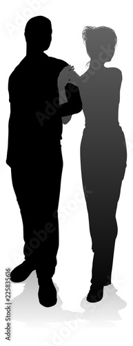 People silhouette of a youn...