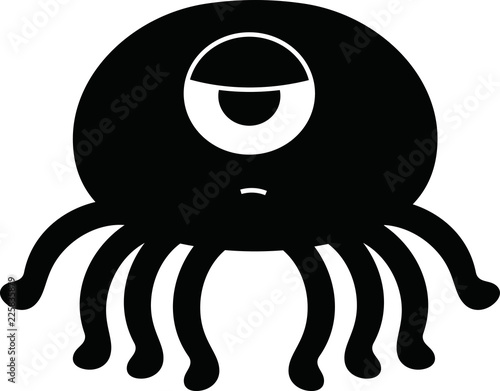 Black Comic cute monster vector