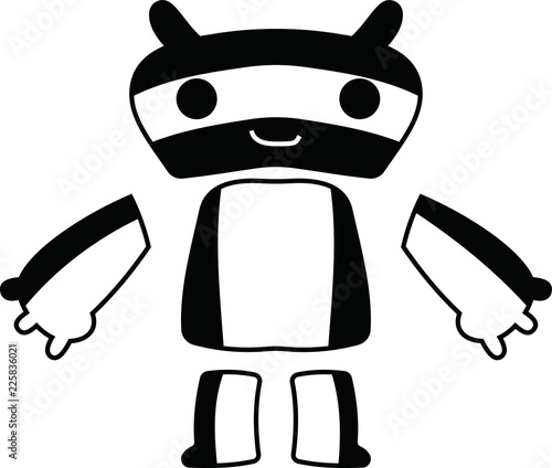 Black Comic cute monster vector