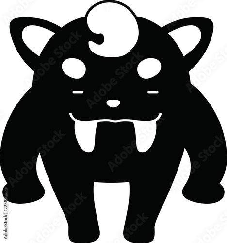 Black Comic cute monster vector