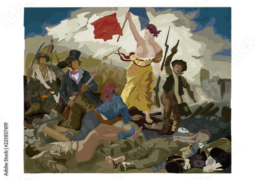 La Liberté guidant le peuple Eugène Delacroix Vecteur