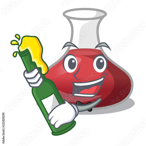 With beer red wine decanter isolated on mascot
