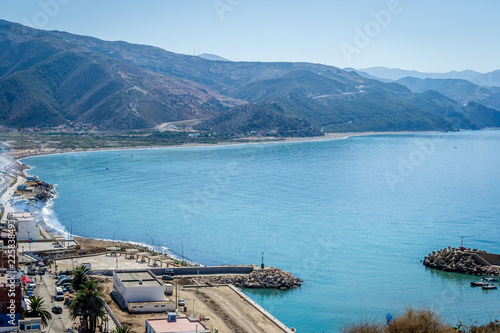Jebha island and waves and rocks
