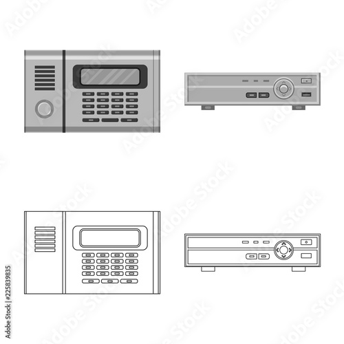 Vector design of office and house symbol. Collection of office and system vector icon for stock.