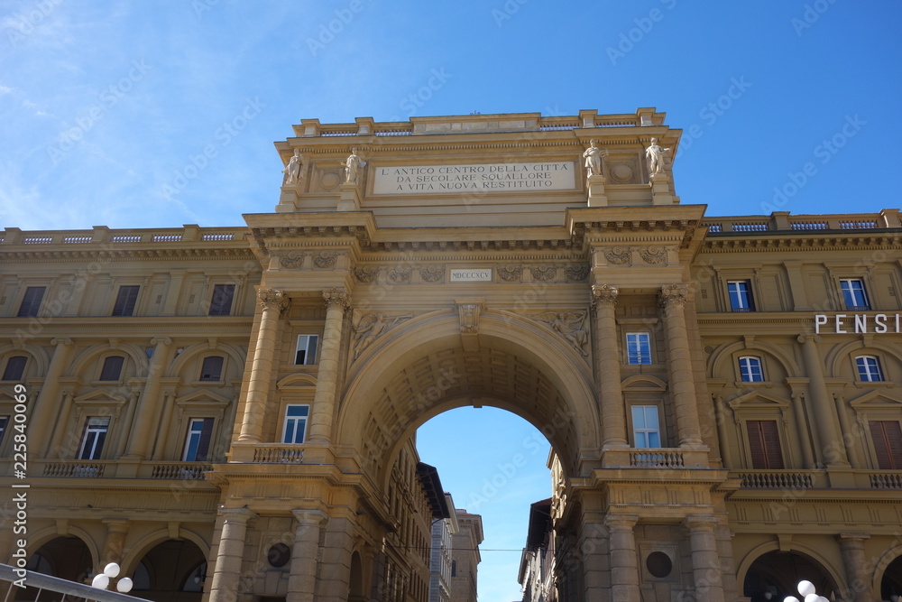 Piazza della Repubblica in Florence city, Italy