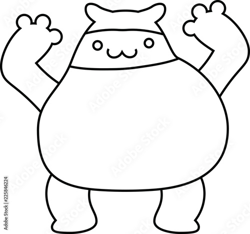White Comic cute monster vector