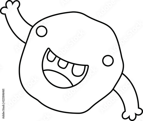 White Comic cute monster vector