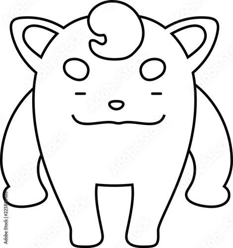 White Comic cute monster vector