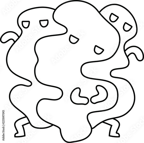 White Comic cute monster vector