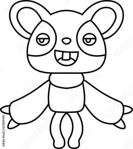 White Comic cute monster vector