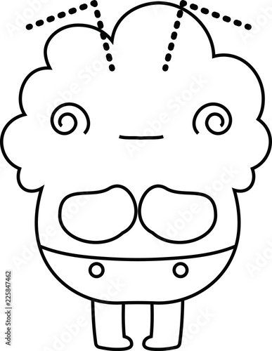 White Comic cute monster vector