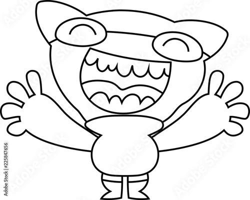 White Comic cute monster vector
