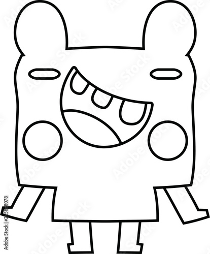White Comic cute monster vector