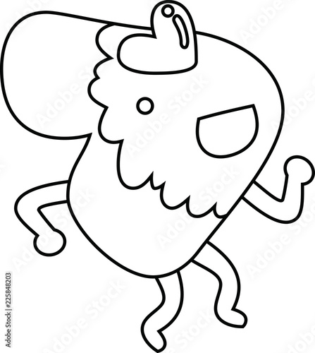 White Comic cute monster vector