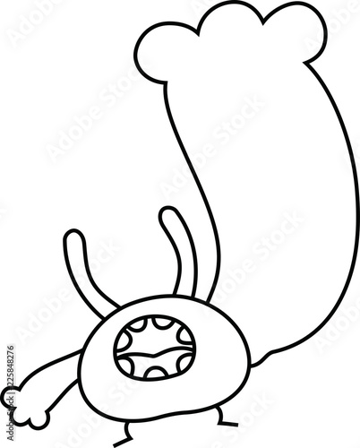 White Comic cute monster vector