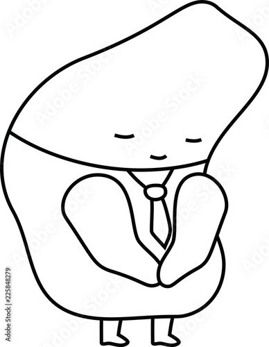White Comic cute monster vector