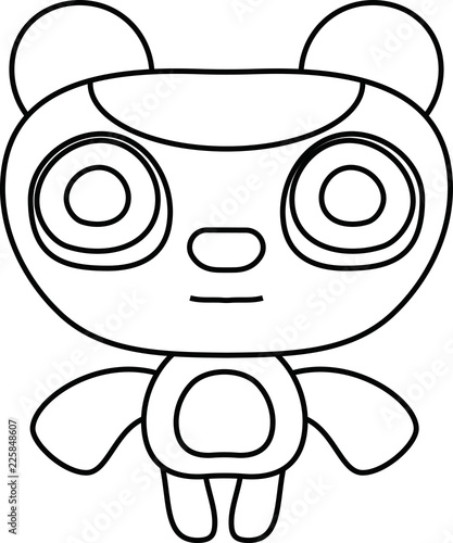 White Comic cute monster vector