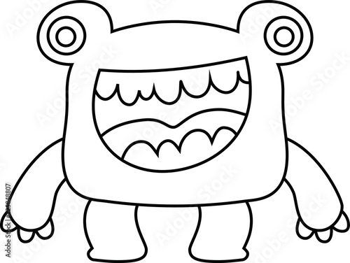 8_White Comic tiny monster vector
