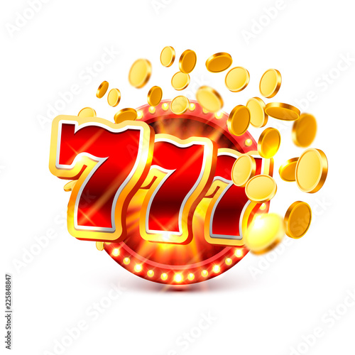 Big win slots 777 banner casino. Vector illustration
