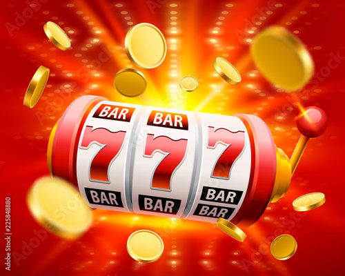 Big win slots 777 banner casino. Vector illustration