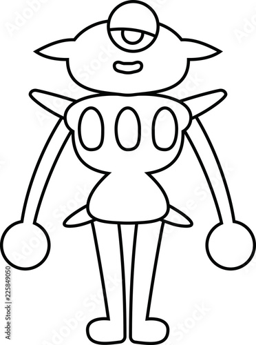 8_White Comic tiny monster vector