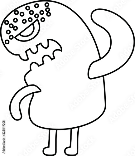 8_White Comic tiny monster vector
