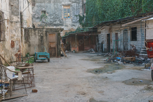 Habana, Cuba - January 09, 2017: old and abandoned neighborhood in cuba photo