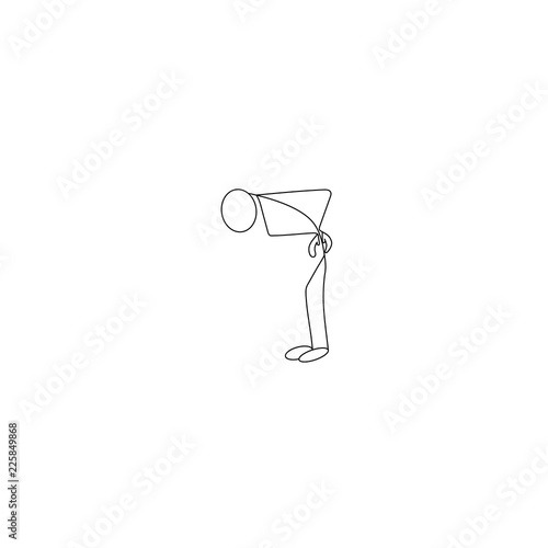 Stick figure man in a cute miniature scenes