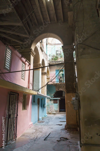 Habana, Cuba - January 09, 2017: old and abandoned neighborhood in cuba photo
