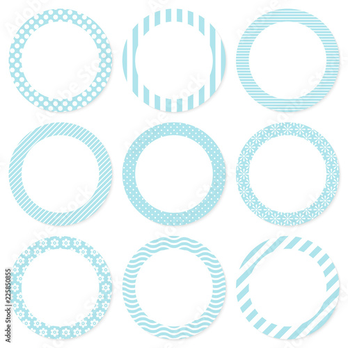 Set Round Label Blue