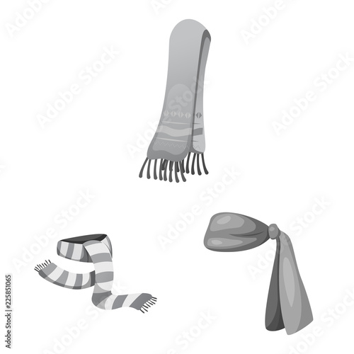 Vector illustration of scarf and shawl icon. Set of scarf and accessory vector icon for stock.