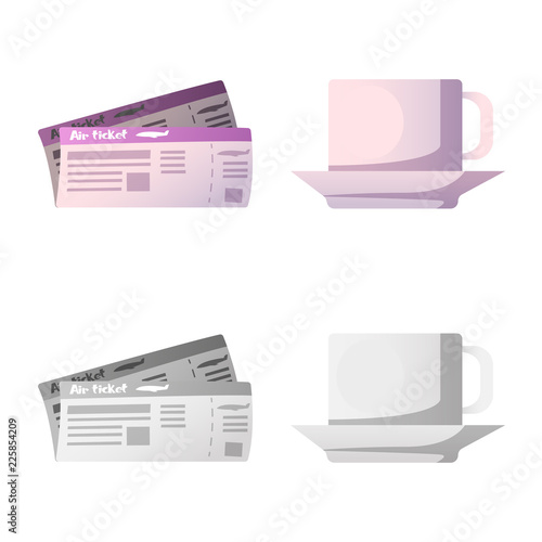 Vector design of airport and airplane icon. Collection of airport and plane stock vector illustration.