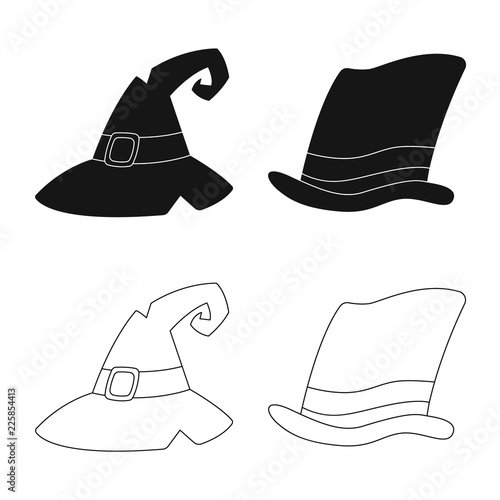 Vector design of headgear and cap icon. Collection of headgear and accessory stock symbol for web.