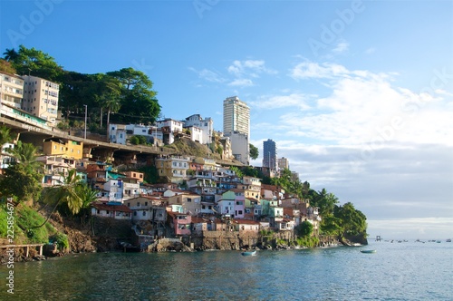 Shanty Town in Brazil by the ocean photo