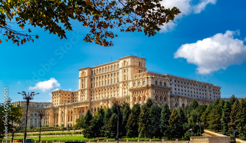 Famous Parliament Palace in Bucharest capital of Romania in Europe