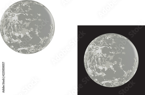 luna chiara e a sfondo nero