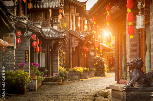 Old town of Lijiang at sunrise, Yunnan, China