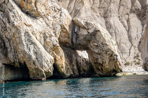 Jebha island and waves and rocks