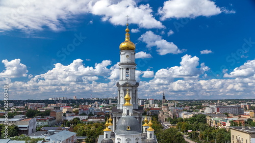 Photos The bell tower of the Assumption Cathedral Uspenskiy Sobor timelapse in Kharkiv,