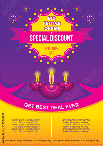 Big Diwali festival big special discount template banner offer design, happy diwali festival
