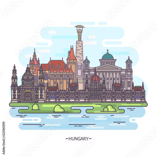 Famous places of Hungary, outdoor view, travelling